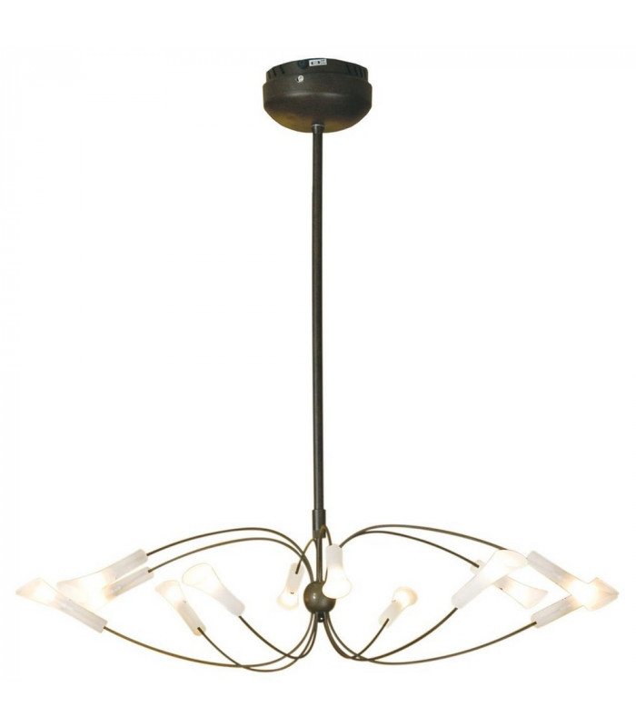 Flute Multi Arm Pendant Ceiling Light Rust