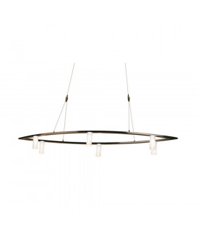 Twinline Cylindrical Pendant Ceiling Light Bronze