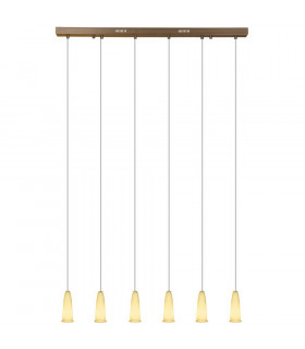 Delfino 6 Light Straight Bar Pendant Ceiling Light Bronze