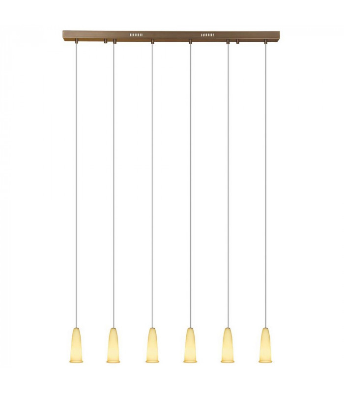 Delfino 6 Light Straight Bar Pendant Ceiling Light Bronze