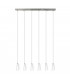 Delfino 6 Light Straight Bar Pendant Ceiling Light Satin Nickel