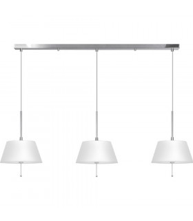 Brezil 3 Light Straight Bar Pendant Ceiling Light Satin Nickel