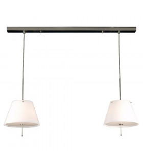 Brezil 2 Light Straight Bar Pendant Ceiling Light Satin Nickel