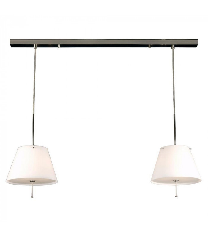 Brezil 2 Light Straight Bar Pendant Ceiling Light Satin Nickel