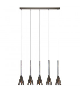 Vase 5 Light Straight Bar Pendant Ceiling Light Chrome