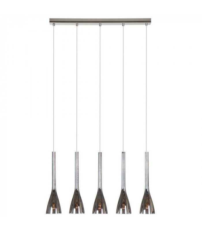 Vase 5 Light Straight Bar Pendant Ceiling Light Chrome