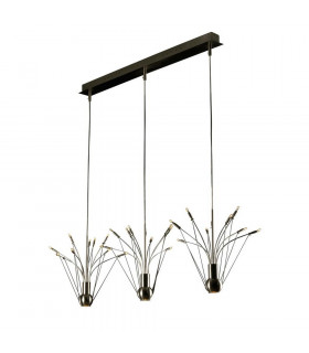 Quaffle Straight Bar Pendant Ceiling Light Satin Nickel