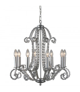 Emerald Multi Arm Chandeliers Brushed Silver