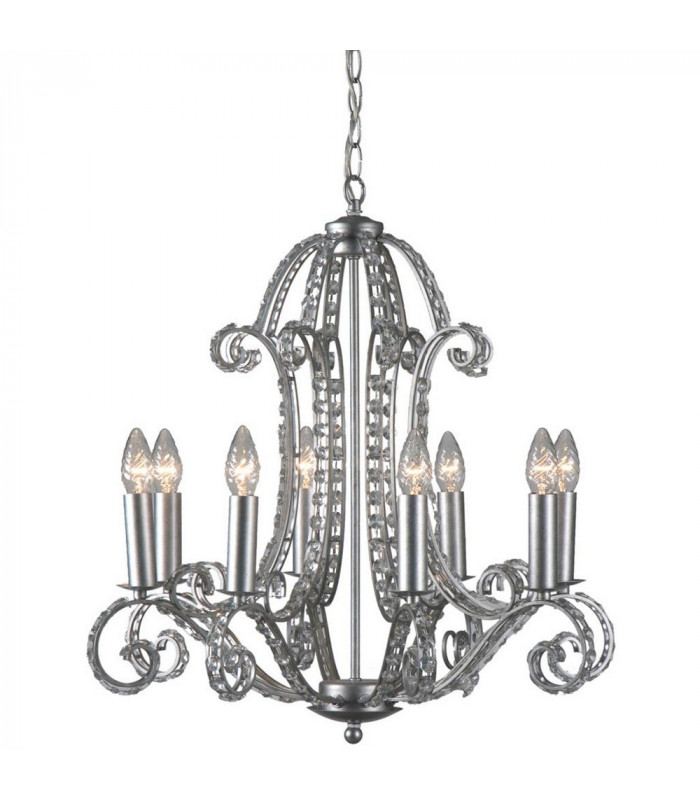Emerald Multi Arm Chandeliers Brushed Silver