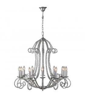 Emerald Multi Arm Chandeliers Brushed Silver