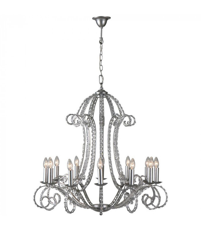Emerald Multi Arm Chandeliers Brushed Silver