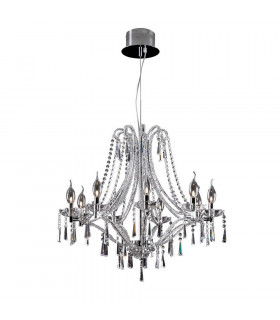 Swan 9 Light Multi Arm Chandeliers Chrome