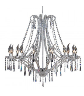 Swan 12 Light Multi Arm Chandeliers Chrome