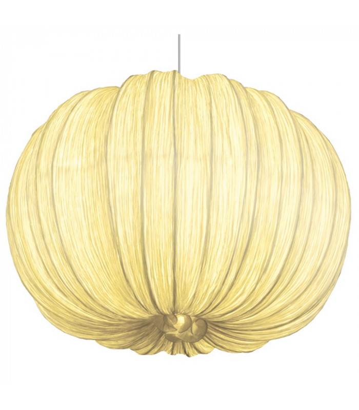 Pumpkin Spherical Pendant Ceiling Light Cream Silk