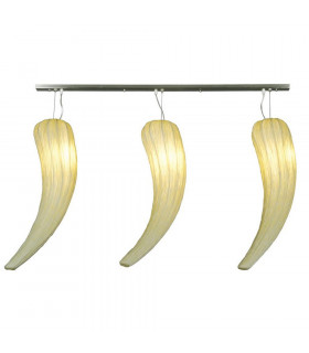 Hot Spicy Straight Bar Pendant Ceiling Light Cream Silk