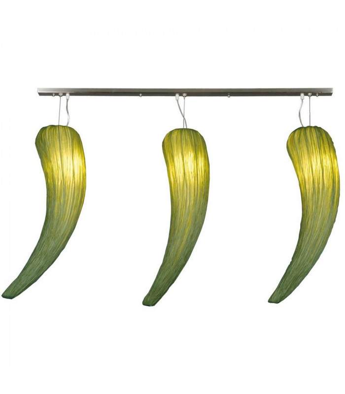 Hot Spicy Straight Bar Pendant Ceiling Light Green Silk