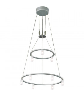 9 Light Cylindrical Pendant Ceiling Light Aluminum