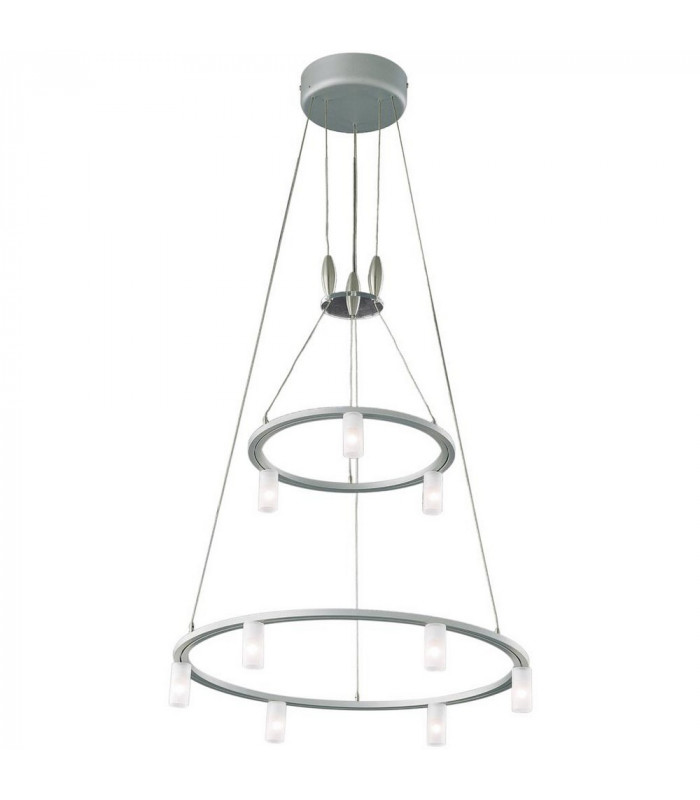 9 Light Cylindrical Pendant Ceiling Light Aluminum