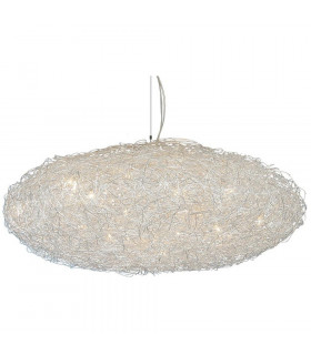 Wire Egg Spherical Pendant Ceiling Light Satin Nickel