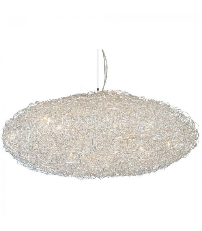 Wire Egg Spherical Pendant Ceiling Light Satin Nickel