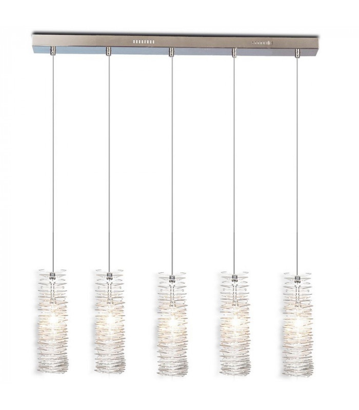 Mini Wire Straight Bar Pendant Ceiling Light Satin Nickel