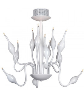 Snow Goose Multi Arm Pendant Ceiling Light White Metal