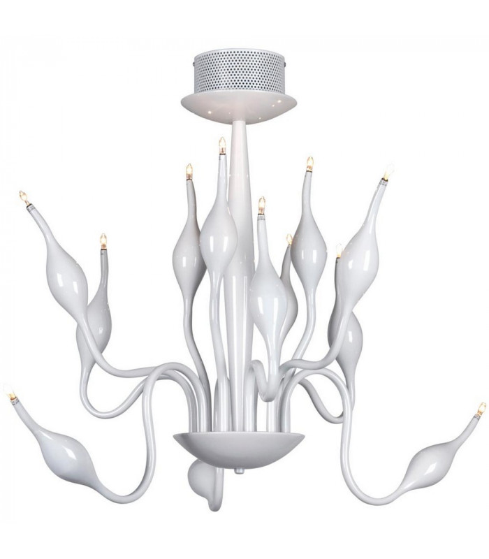 Snow Goose Multi Arm Pendant Ceiling Light White Metal