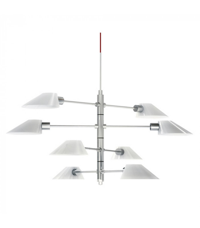 Soeur Multi Arm Pendant Ceiling Light Shiny White
