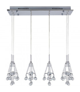 Ruby Straight Bar Pendant Ceiling Light Chrome