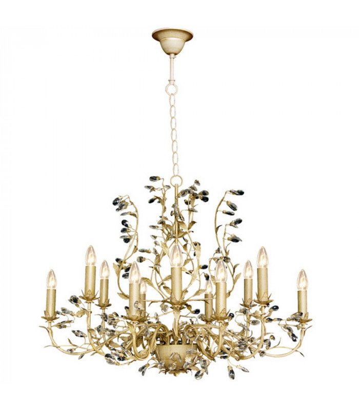 Michelan 12 Light Multi Arm Chandeliers Beige Gold
