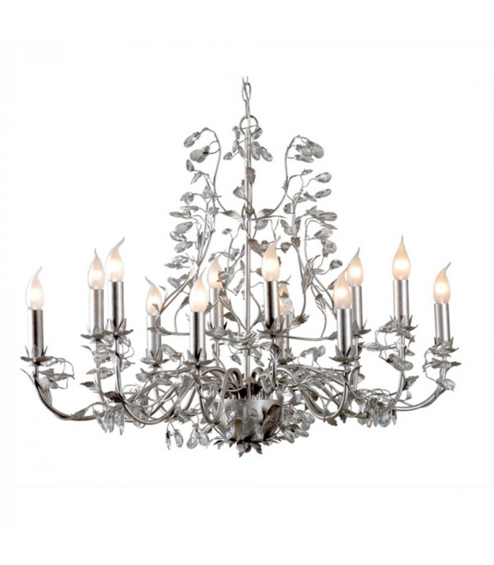 Michelan 12 Light Multi Arm Chandeliers Brushed Silver