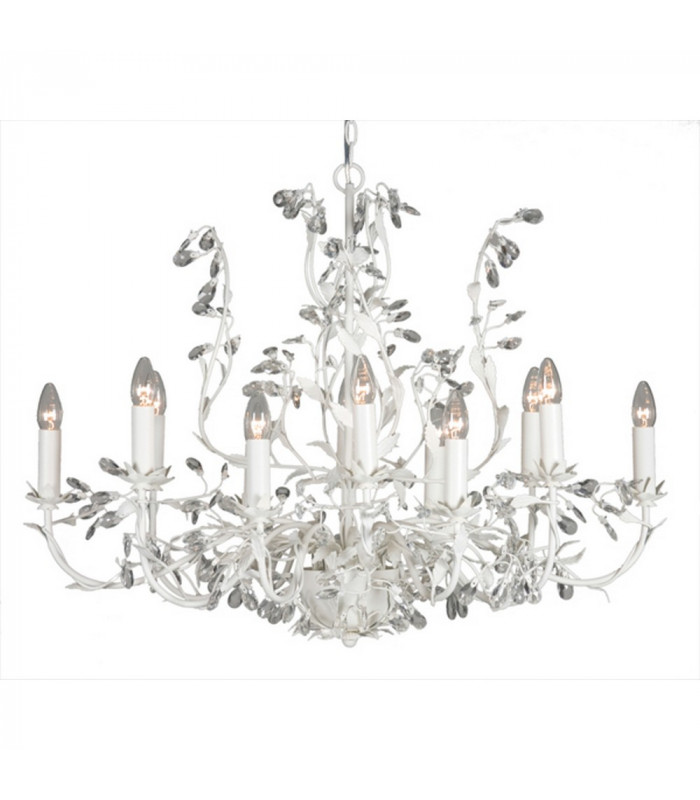 Michelan 12 Light Multi Arm Chandeliers White Frosted