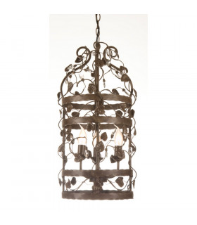 Michelan 3 Light Wire Frame Pendant Ceiling Light Rust