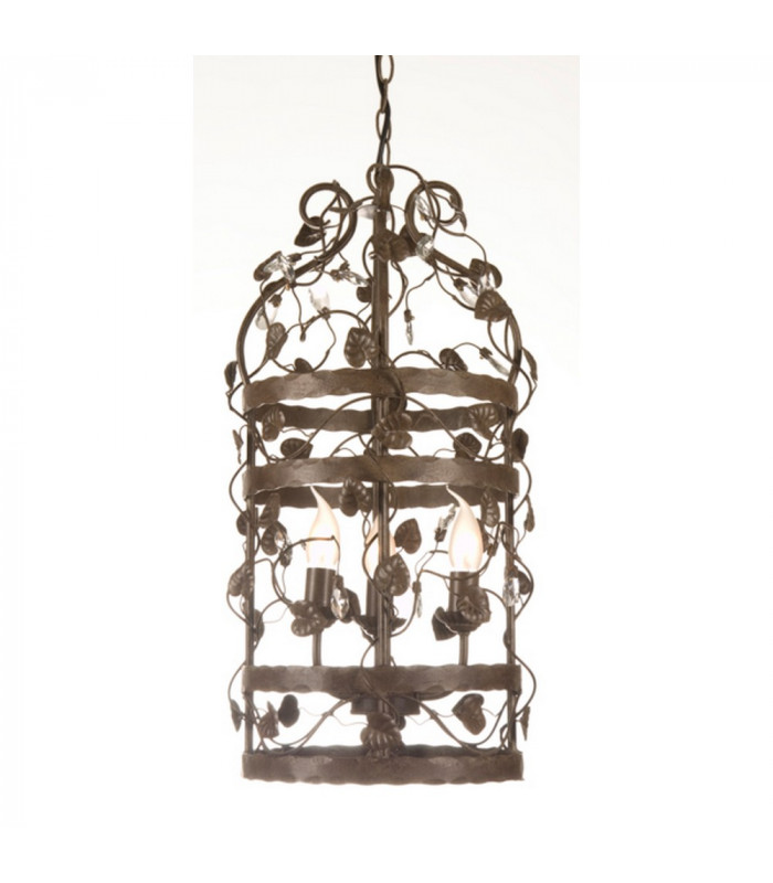 Michelan 3 Light Wire Frame Pendant Ceiling Light Rust