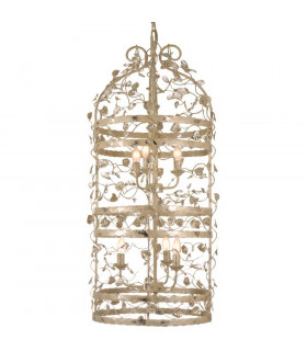 Michelan 6 Light Wire Frame Pendant Ceiling Light Beige Gold
