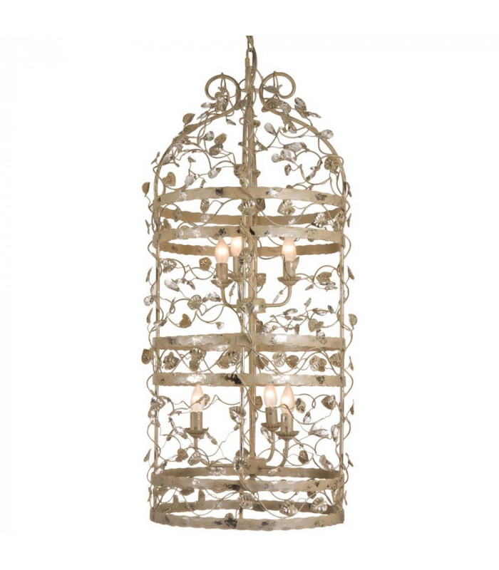 Michelan 6 Light Wire Frame Pendant Ceiling Light Cream