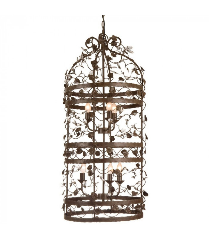 Michelan 6 Light Wire Frame Pendant Ceiling Light Rust