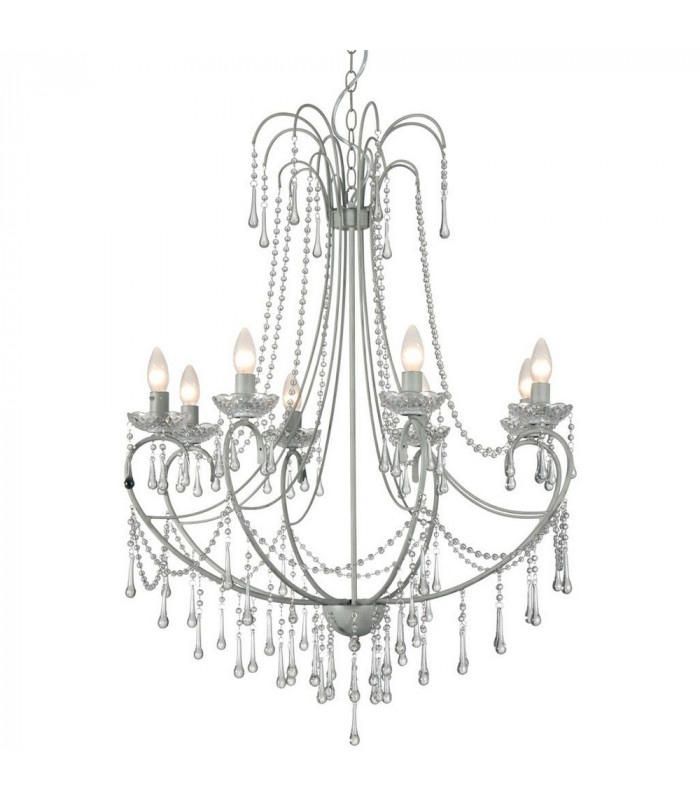 Romance 8 Light Multi Arm Chandeliers Gray