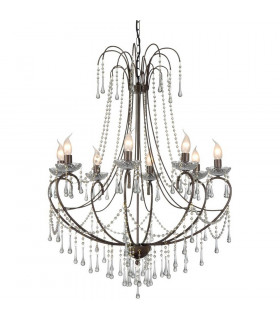 Romance 8 Light Multi Arm Chandeliers Rust