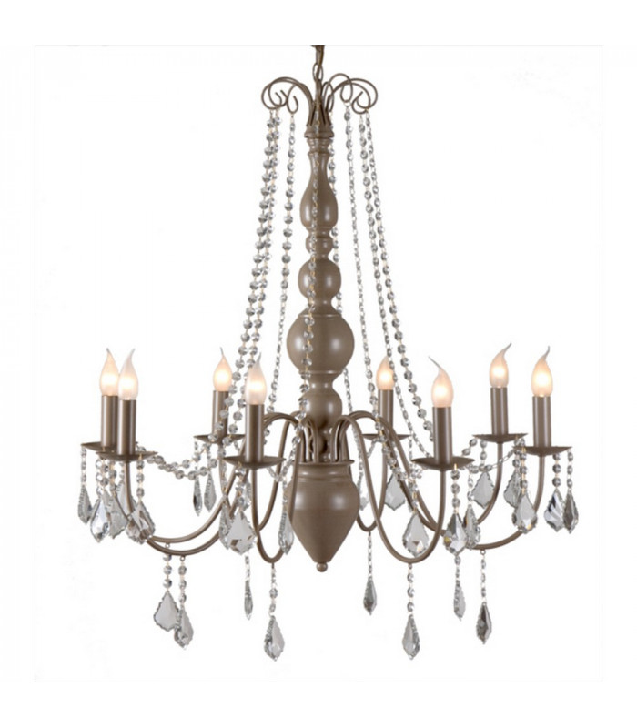 Bardini 8 Light Multi Arm Chandeliers Pale Taupe