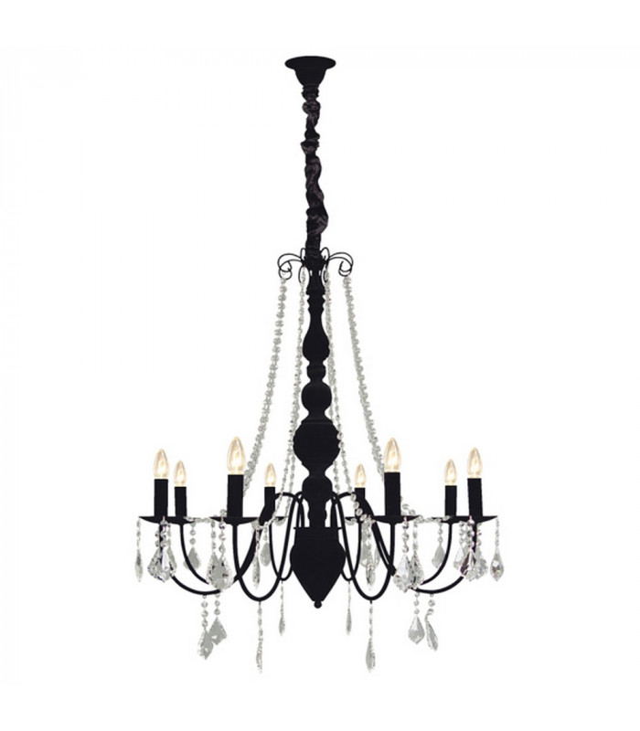 Bardini 8 Light Multi Arm Chandeliers Black