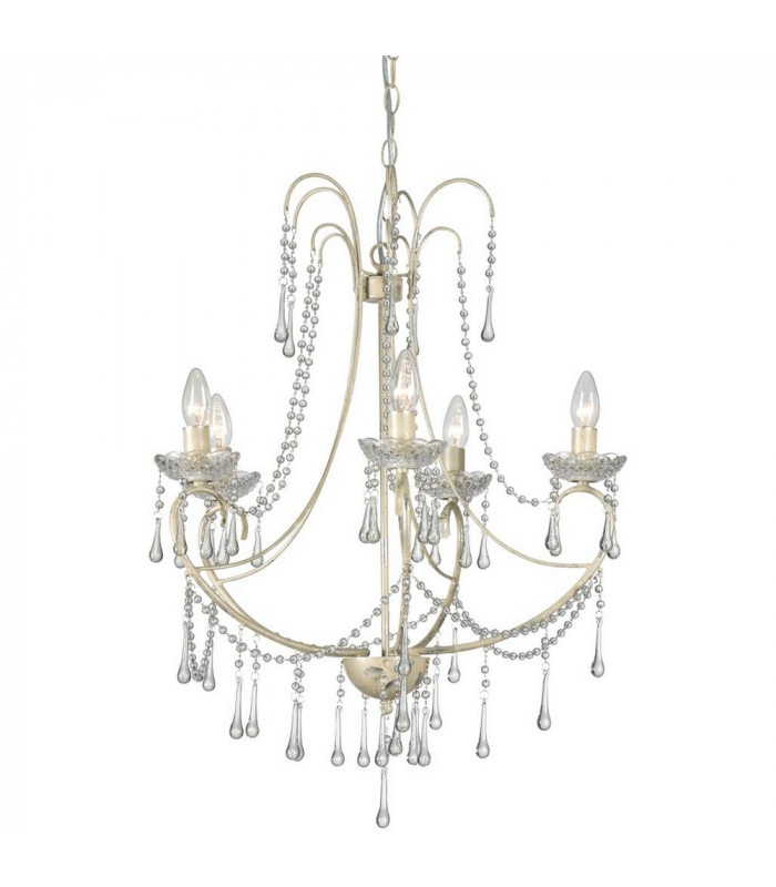 Romance 5 Light Multi Arm Chandeliers Cream
