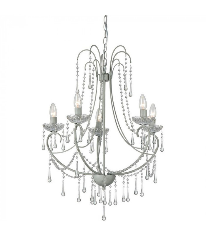 Romance 5 Light Multi Arm Chandeliers Gray