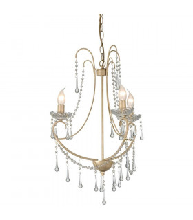 Romance 3 Light Multi Arm Chandeliers Beige Gold