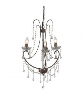 Romance 3 Light Multi Arm Chandeliers Rust