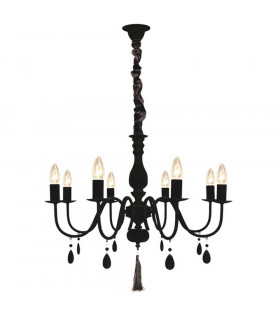 Magnifico 8 Light Multi Arm Chandeliers Black