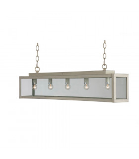 Zenia 5 Light Straight Bar Pendant Ceiling Light Gray_Metal