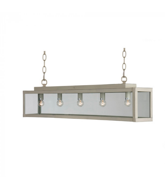 Zenia 5 Light Straight Bar Pendant Ceiling Light Gray_Metal