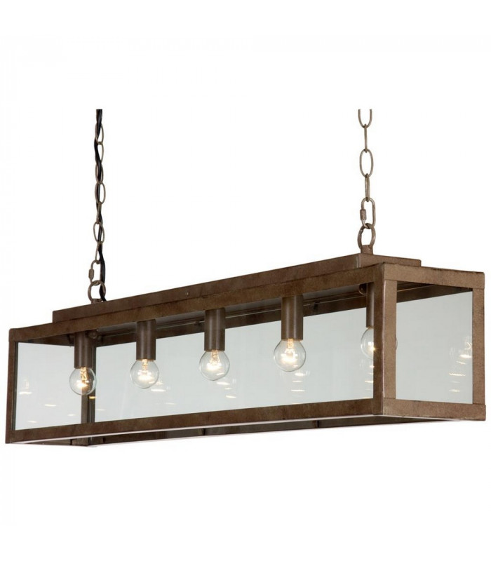 Zenia 5 Light Straight Bar Pendant Ceiling Light Rust