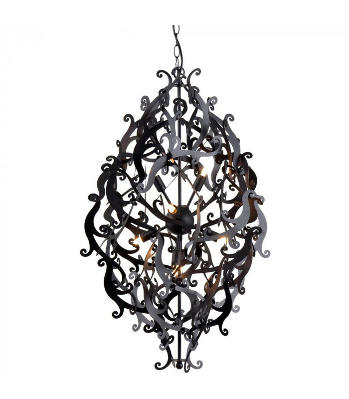 Mila Wire Frame Pendant Ceiling Light Black